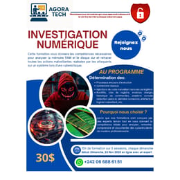 FORMATION INVESTIGATION NUMERIQUE ( RAM ET DISQUE EN FORMAT VIDEO DEJA  ENREGISTREES)