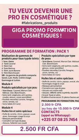 FORMATIONS COSMÉTIQUES (3 PACKS ).