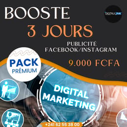PACK PRÉMIUM - 3 JOURS  DE PUBLICITÉ(BOOSTE) FACEBOOK/INSTAGRAM
