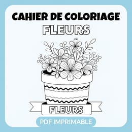 Cahier de coloriage – Pots de fleurs et affirmations positives (5 ans et plus)