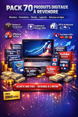 pack de 70 produits digitaux avec droit de revente