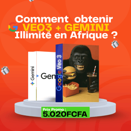 COMMENT OBTENIR GOOGLE VEO3 + GEMINI PRO EN ILLIMITÉ EN AFRIQUE ?