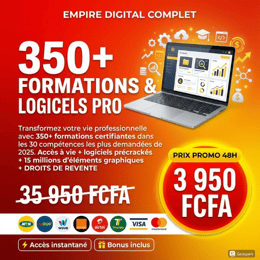 Empire Digital Complet 2026 : Plus de 350 Formations Premium et Logiciels Pro avec Droits à Vie