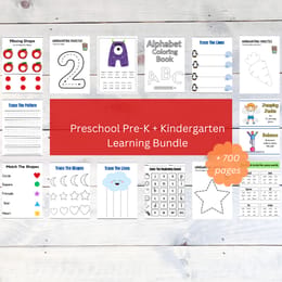 Preschool + Kindergarten Learning Bundle | +700 Pages | Printable Activity Worksheets