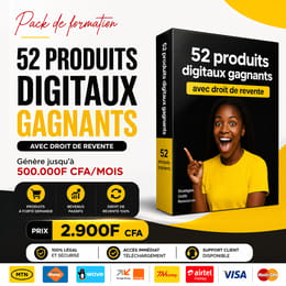 52 PRODUITS DIGITAUX AVEC DROIT DE REVENTES