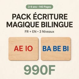 Pack Écriture Magique Bilingue 3-9 ans - 140 Pages : Du Trait à la Phrase