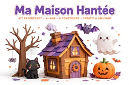 Ma Maison Hantée - Kit Halloween 3D à Découper, Colorier et Construire | PDF Gratuit