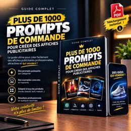 🚀 GUIDE PDF : PLUS DE 1000 PROMPTS POUR CRÉER DES AFFICHES PUBLICITAIRES PROFESSIONNELLES