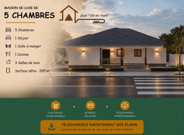 Plan de Maison de Luxe de 5 Chambres - Dossier Technique Complet