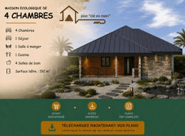 Projet d’une Maison Ecologique de 4 chambres – Pack de plans et documents techniques