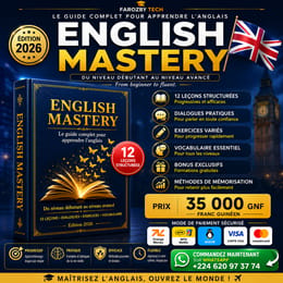 English Mastery — Le guide complet pour apprendre l'anglais (Débutant à Avancé) | E-book PDF