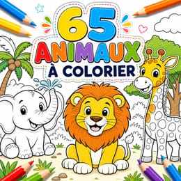 Livre de coloriage de 65 animaux pour enfants à imprimer