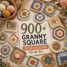 900+ Granny Square Crochet Patterns Bundle PDF | Flower Granny Square Collection