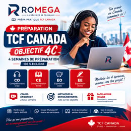 PRÉPA PRATIQUE TCF CANADA — OBJECTIF 4C | 4 SEMAINES EN LIGNE