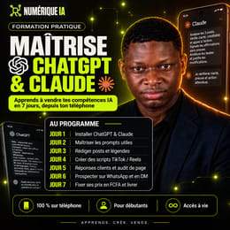 Maîtrise ChatGPT & Claude — Vends Tes Compétences IA en 7 Jours, Même Depuis Ton Téléphone