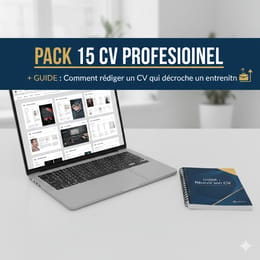 Pack 15 CV Professionnel + Guide : Comment rédiger un Cv qui décroche ton entretien.