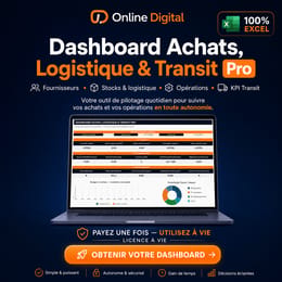 DASHBOARD ACHATS, LOGISTIQUE & TRANSIT PRO