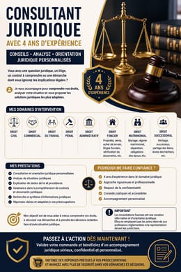CONSULTANT JURIDIQUE AVEC 4 ANS D’EXPÉRIENCE– Conseils, analyse et orientation juridique