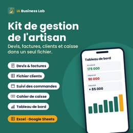 Kit de gestion de l'artisan : devis, factures, clients et caisse en un seul fichier