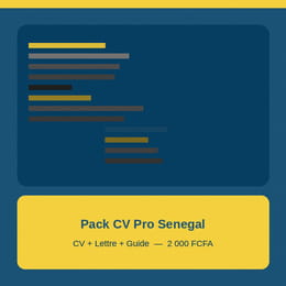 📄 Pack CV Pro Sénégal