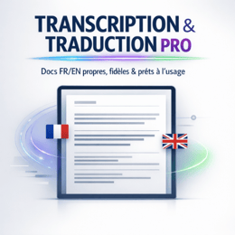 Transcription Audio/Vidéo & Traduction Professionnelle (FR ↔ EN↔MULTILANGU)