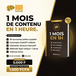 Kit  30 Jours de Contenu en 1 Heure – BrainNova