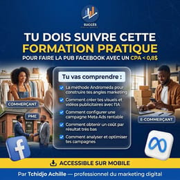 Tu dois suivre cette formation pratique pour faire la pub Facebook avec un CPA < 0,8$