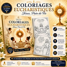 Coloriages Eucharistiques : Jésus, pain de vie - 25 pages uniques de coloriages chrétiens