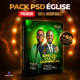 Pack 60 PSD Église Premium – Modèles Haute Qualité & Faciles à Adapter