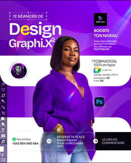 Tu veux apprendre à concevoir des affiches Pro avec Photoshop en 12 séances - 100% en ligne
