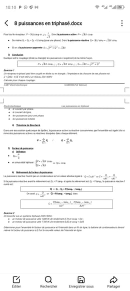 Guide Puissance en triphasé