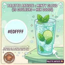 ✨[MINI-PACK] Palette Minty Clouds | 15 Couleurs Fraîcheur & Ciel☁️🧊