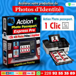 Action Photo Passeport Express Pro ( 1 Clic → 08 Photos Prêtes à Imprimer )