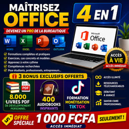 Maîtrisez Office (4 en 1) : Word, Excel, PowerPoint, Outlook– Accès perpétuel