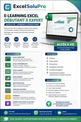 🚀 E-learning Excel SOLUPRO – Accès à vie