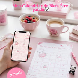Track Your Wellness Daily & Stay Motivated with Panda Wellness Calendar – Featuring Inspiring Emojis
