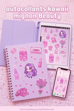 Planche Autocollants Kawaii beauty