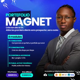 Portfolio Magnet : crée ton site en 1h et attire tes premiers clients sans prospecter ni coder.