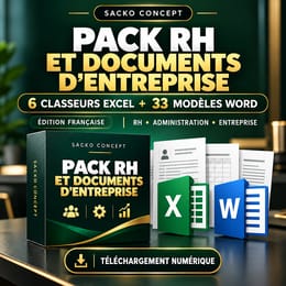 Pack RH & Documents d’Entreprise — 33 modèles Word + 6 fichiers Excel | Édition française