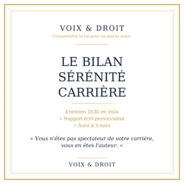 Bilan Sérénité Carrière - 1h30 + Rapport écrit personnalisé + Suivi à 3 mois
