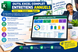 ENTRETIENS ANNUELS RH – Outil Excel Complet de Suivi, d’Évaluation et de Pilotage