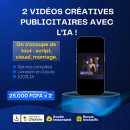 Service : Pack de 2 vidéos créatives Publicitaires pour votre produit ou service en 4 Jours