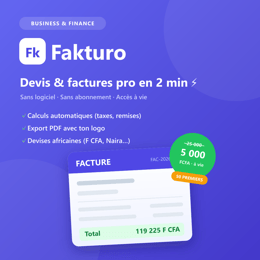 Fakturo Premium – Devis & factures pro en 2 minutes (Accès à vie)