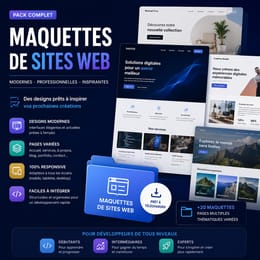 Maquettes Web : UI/UX prêtes, pour développeurs débutants à experts