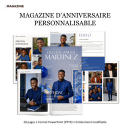 Template de magazine d’anniversaire personnalisable