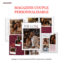 Template magazine de couple personnalisable