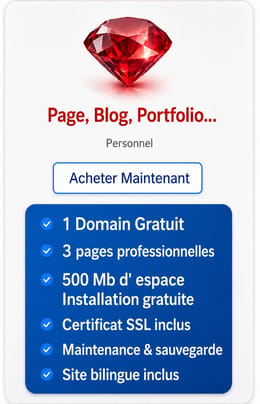 Créatrion et Hébergement d' un  Blog, Site vitrine / 1 An
