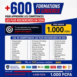 PACK PREMIUM 600+ FORMATIONS & LOGICIEL 2026 AVEC DROIT DE REVENTE