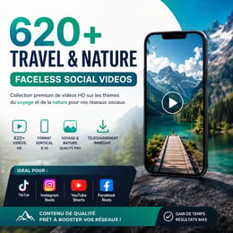 Boostez vos réseaux sans vous filmer : +620 vidéos HD Voyage & Nature