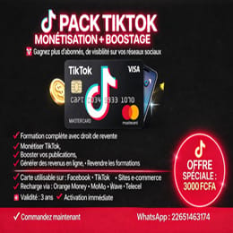 Carte visa et MasterCard rechargeable+création de compte tiktok monétiser